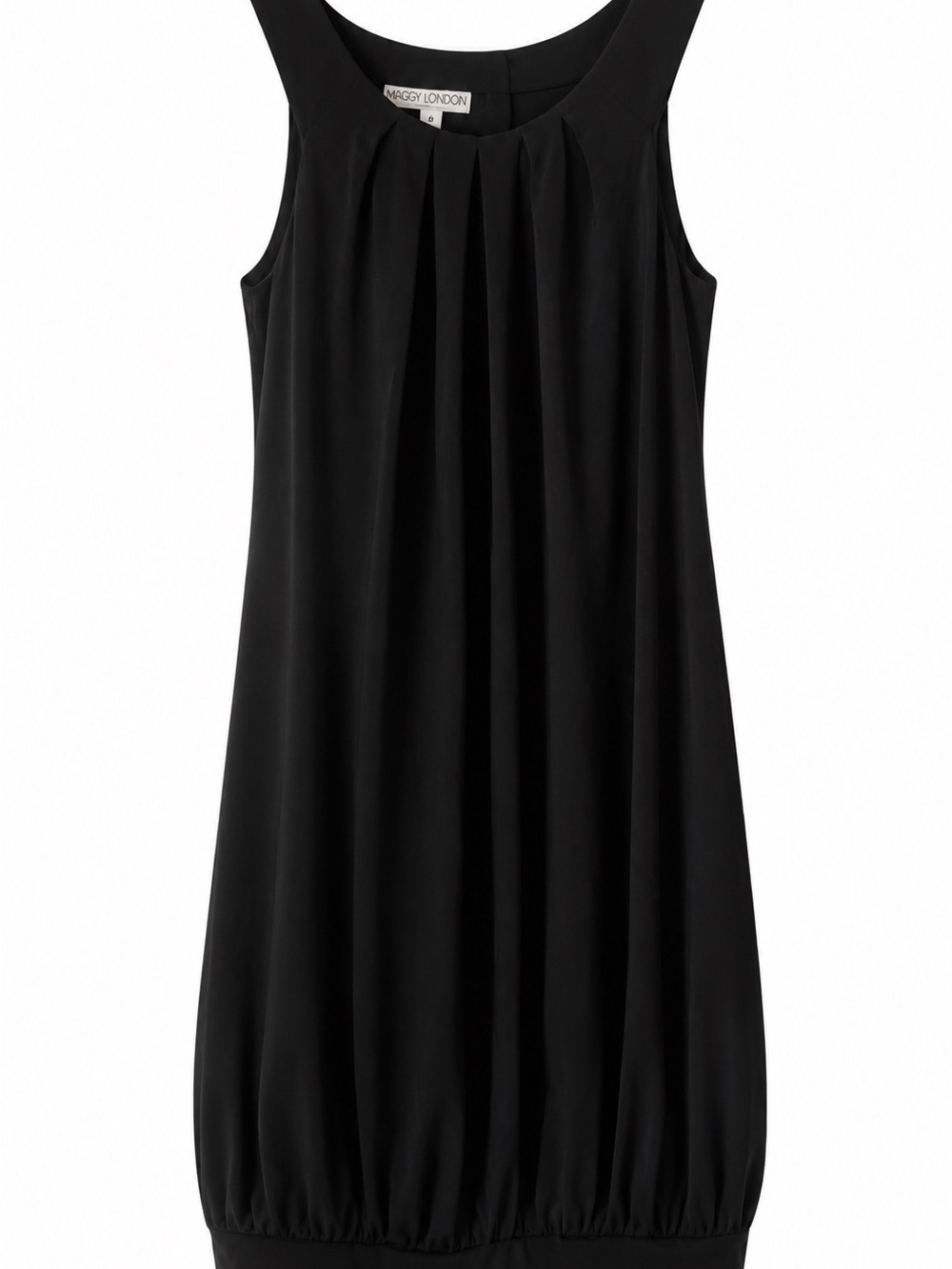 Maggy London Black Sleeveless Pleated Bubble-Hem Mini Dress